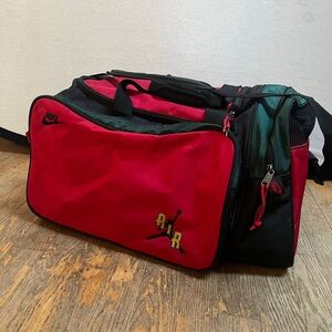 Nike Air Jordan Duffle Bag Red Black Green AIR Embroidered Gym Travel Bag